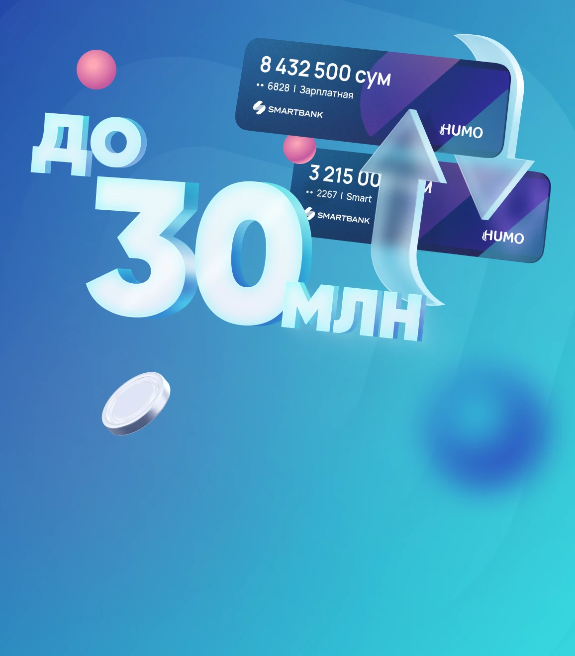 Лимит переводов на карты Smartbank увеличен